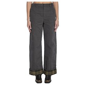 Burberry Pantaloni in cotone e nylon Grigio
