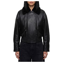 Ivy Oak Blouson bomber IOLaila Lane en cuir noir Noir