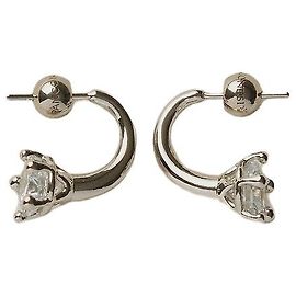 Panconesi Nova earrings rhodium plated brass zircon Silvery