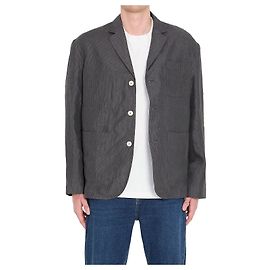 Jacquemus Pastro Linen Jacket Grey Grey