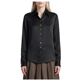 Camisa Khaite Ivy preta de cetim Preto