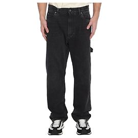 Dolce & Gabbana Vaqueros Cargo de Denim Negro de Pierna Ancha Negro