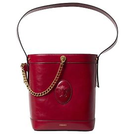 Borsa a secchiello Medusa Versace rossa in pelle Rosso