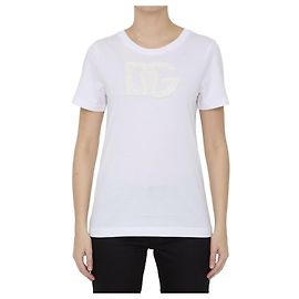 Dolce & Gabbana T-shirt white cotton with DG lace logo White