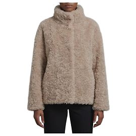 Herno Chantilly beige curly faux fur coat Beige