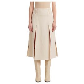 Sutton New York Midi panel skirt in double crepe White