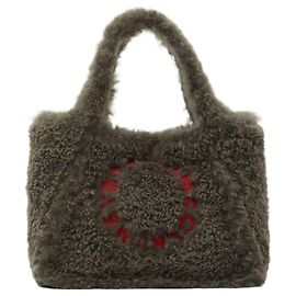 Stella Mc Cartney Teddy-effect logo tote bag Grey