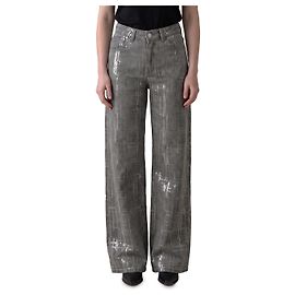 Federica Tosi Jeans avec broderies de sequins Gris