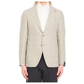 Tagliatore Jacke aus Leinen und Wolle beige Beige