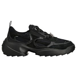 Roger Vivier Viv' on the Run Sneaker aus Leder und Stoff Schwarz