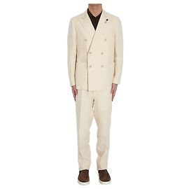 Fato de duas peças Lardini em linho creme Cru