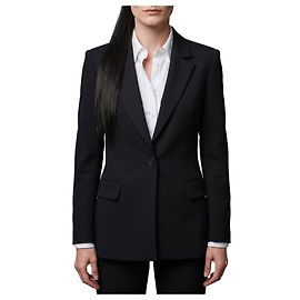 Sutton New York Chaqueta de tejido técnico abotonada sencillamente Negro