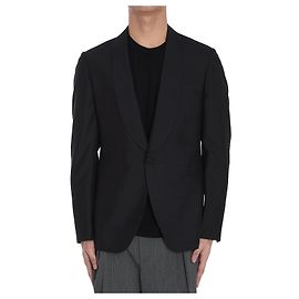 Lardini Casaco de seda de peito único Preto