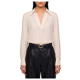 Sutton New York Blouse en double georgette Champagne Beige