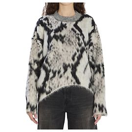 Attico Python Print Sweater White White
