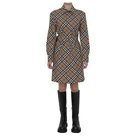 Chemisier Burberry Check marron mélange laine Marron