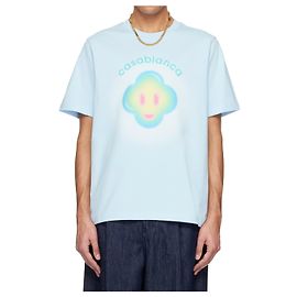 Casablanca T-shirt com estampado Airbrush Smiley Azul claro