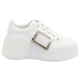 Baskets Roger Vivier Viv' Skate High cuir blanc Blanc