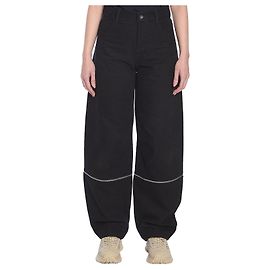 Moncler Black Cotton Baggy Pants Black