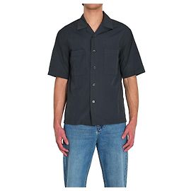 Camisa Barena Solana Bagio de popelina de algodón gris Gris