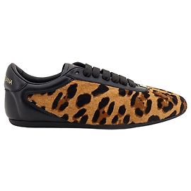 Dolce & Gabbana Sapatilhas Ballet em pelo de poney com estampado de leopardo Marrom