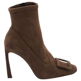 Roger Vivier Trompette ankle boots in suede Brown