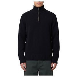 Guest in Residence Schwarzer Rollkragenpullover mit halbem Reißverschluss Schwarz