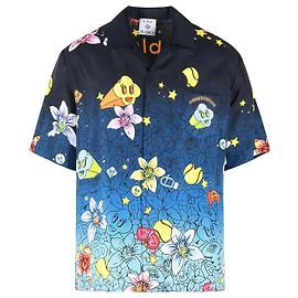 Casablanca Camisa Collage d'Icones Azul