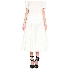 Jacquemus Saia midi drapeada com godet Branco