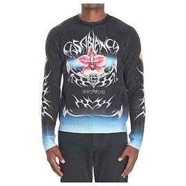 Casablanca Sweater with Blades print Grey