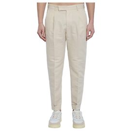 PT Torino Pantalon Rebel en lin et coton Écru