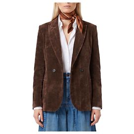 Sutton New York Chaqueta de terciopelo lavado con botonadura doble Castaño