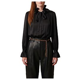 Chemise à volants noire Sutton New York Noir