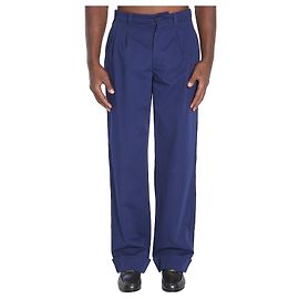Valentino Garavani Pantalones de gabardina de algodón Azul