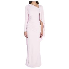 Self portrait Vestido midi drapeado de jersey Rosa