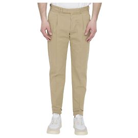Pantalon PT Torino en gabardine de coton beige Beige