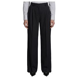 Dolce & Gabbana Pantalones de lana a raya diplomática Negro