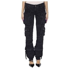 The Attico Essie cargo jeans black cotton Black