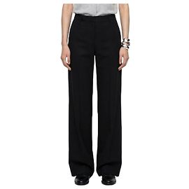 Sutton New York Pantalon en satin à taille élastiquée Noir