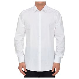 Chemise Dolce & Gabbana Blanche en Coton à Manches Longues Blanc