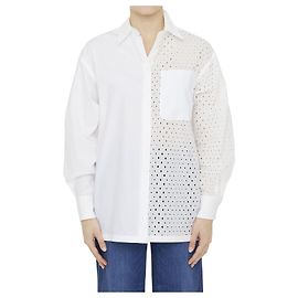 Kenzo Camicia in cotone broderie anglaise Bianco