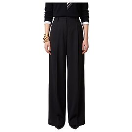 Sutton New York Pantalon en toile stretch léger noir Noir