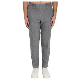 PT Torino Grey Wool Cashmere Flannel Trousers Grey