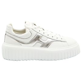 Baskets Hogan H-Stripes en cuir blanc Blanc