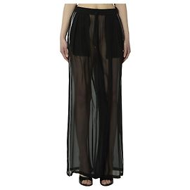 Dolce & Gabbana Pantalones de gasa de seda Negro
