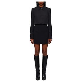 Sutton New York Double georgette shirt dress Black