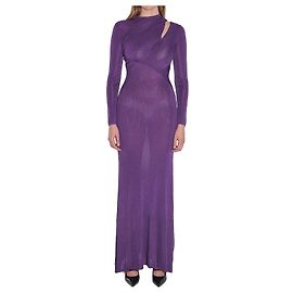 Self portrait Langes Kleid mit Cut-Out Lila