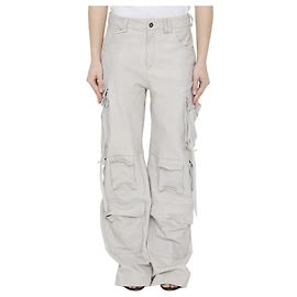 Salvatore Santoro Leather Cargo Pants Beige Beige