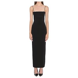 Alexander Wang Vestido lencero midi negro de seda y viscosa Negro