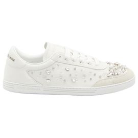 Dolce & Gabbana Sneaker mit Strasssteinen verziert Weiß